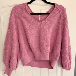 Free People v-neck balloon sleeve sweater